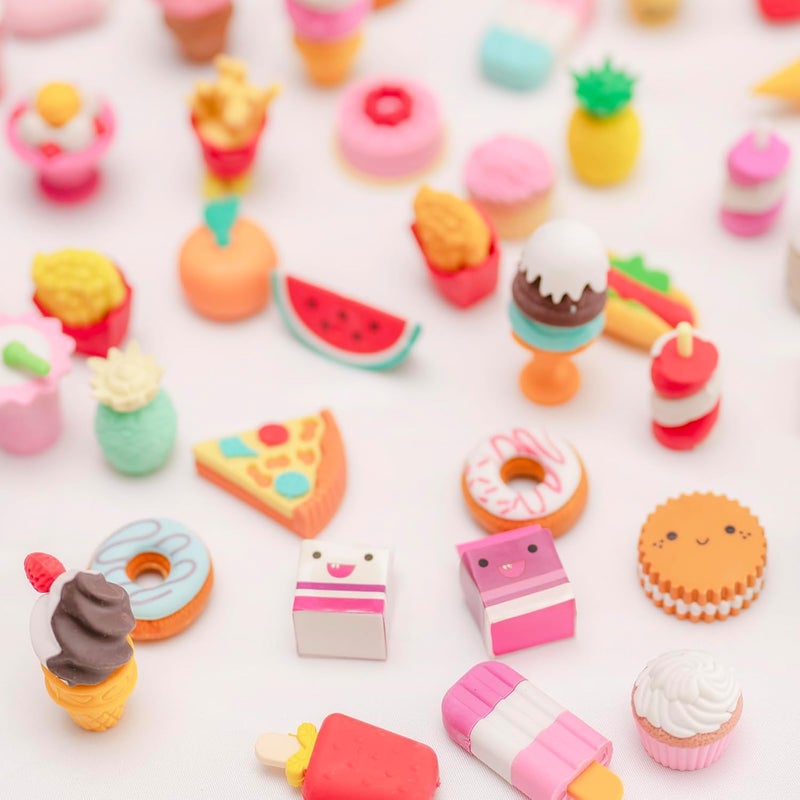 Clock King 42Pcs 3D Food Erasers for Kids, All are Food Styles, Random Desktop Pets Toys Gifts, Mini Puzzle Classroom Rewards, Kids Party Favors Back to School Supplies - Image 4